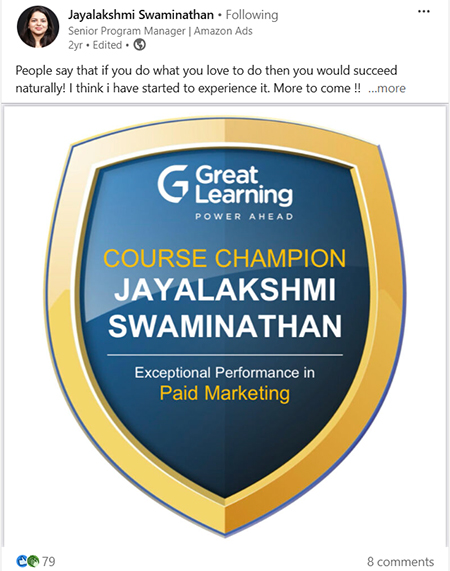 Jayalakshmi Swaminathan Post